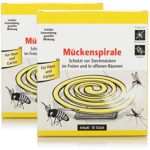 com-four® 20x Espiral Antimosquitos con Soporte- Repelente Mosquitos contra Zancudos, Mosquitos y Otros Insectos para Balcón, Terraza, Jardín, Camping