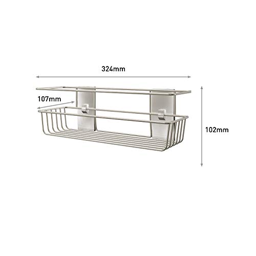 Command Cesta de Baño Recta, Metal, Níquel Satinado, 32.41x10.72x10.21 cm