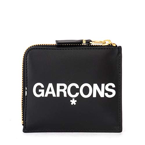 Comme des Garçons Wallet Cartera Huge Logotipo cierre de L de piel negra