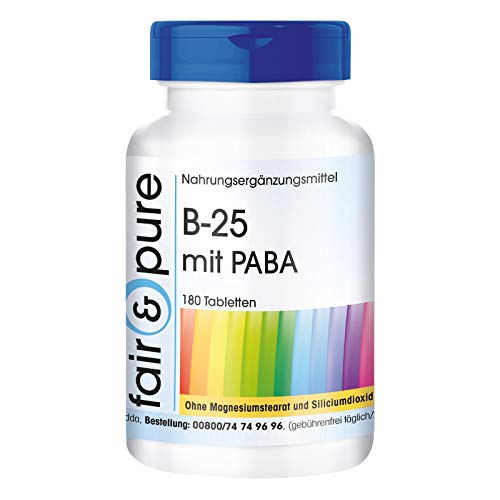 Complejo de Vitaminas del grupo B con PABA - Vegano - Altamente dosificado - Alta pureza - 180 Comprimidos