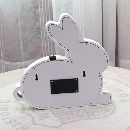 Conejito de Pascua LED iluminado Decoración de Madera Niños Dormitorio Lámpara de Mesa Bebé Sala de Bebé Luz de Pared Marquee Signos