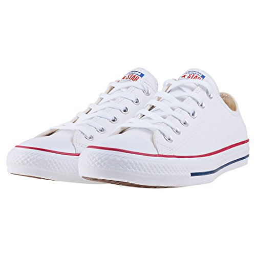 Converse Chuck Taylor Core Lea Ox, Zapatillas De Cuero Unisex Adulto, Blanco, 42.5 EU