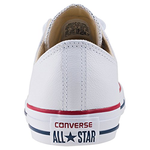 Converse Chuck Taylor Core Lea Ox, Zapatillas De Cuero Unisex Adulto, Blanco, 42.5 EU