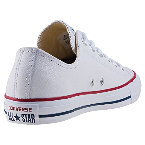 Converse Chuck Taylor Core Lea Ox, Zapatillas De Cuero Unisex Adulto, Blanco, 42.5 EU