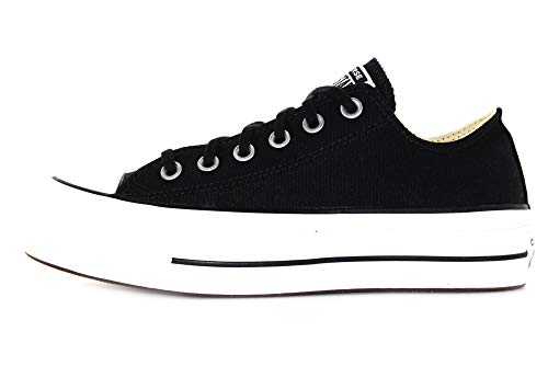 Converse Chuck Taylor CTAS Lift Ox Canvas, Zapatillas para Mujer, Negro (Black/White/White 001), 36 EU