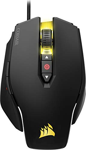 Corsair M65 PRO RGB - Ratón óptico para juegos (retroiluminación RGB Multicolore, 12000 DPI, con cable), color Negro