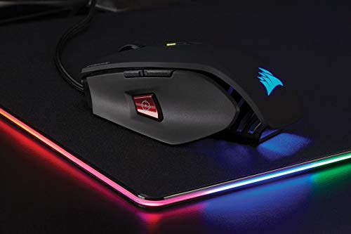 Corsair M65 PRO RGB - Ratón óptico para juegos (retroiluminación RGB Multicolore, 12000 DPI, con cable), color Negro