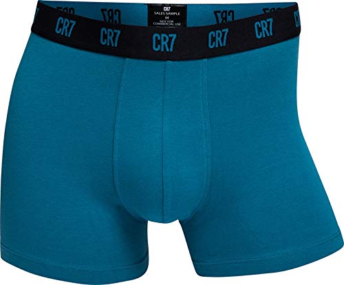 CR7 Cristiano Ronaldo - Basic - Bóxers Ajustados para Hombre - Pack de 3 - Azul/Melange/Negro - Tamaño L (CR7-8100-4900-650-L)