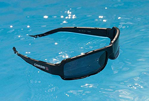 Cressi Bahia Flotantes Sunglasses Gafas De Sol Deportivo, Unisex adulto, Negro/ Lentes espejados