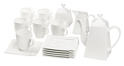 Dajar kubiko Café – Set 17 Piezas, Porcelana, Blanco, 27,3 x 19,7 x 24,7 cm, – Unidades