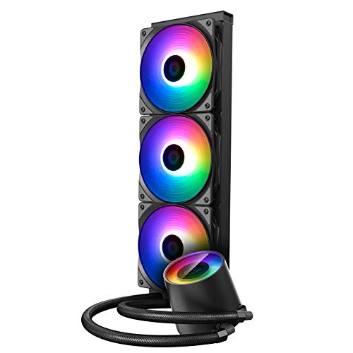 DEEP COOL Castle 360 RGB V2, AIO Refrgeración Líquida CPU,Bomba y 3 Ventiladores de RGB Direccionable, Controlador de Cable Incluido,Garantía de 3 años