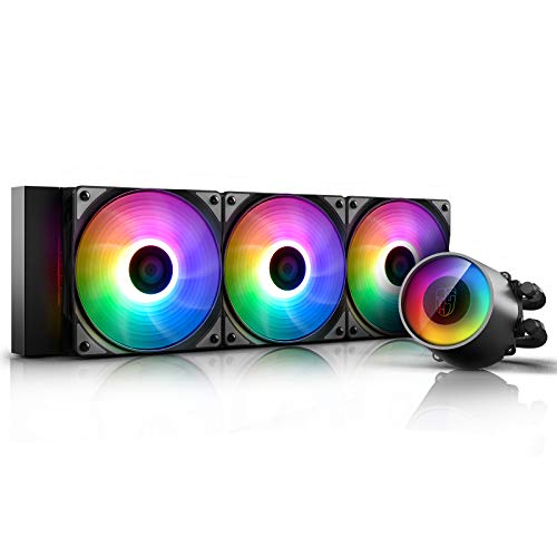 DEEP COOL Castle 360 RGB V2, AIO Refrgeración Líquida CPU,Bomba y 3 Ventiladores de RGB Direccionable, Controlador de Cable Incluido,Garantía de 3 años