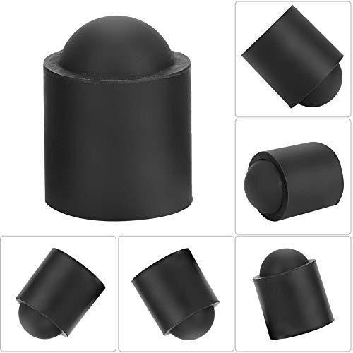 Demeras Cubierta de Punta de Taco de Billar Cubierta de Palo de Taco de Billar de Goma Suave para Accesorios de Billar de Piscina(Negro)