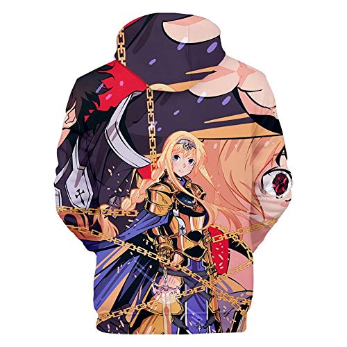 Desconocido Anime Sword Art Online Sudadera con Capucha para Hombre Sudadera con Capucha Deportiva para Hombre Azul L