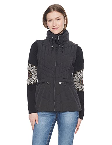 Desigual Padded_Elysian Abrigo, (Negro 2000), 38 (Talla del Fabricante: 36) para Mujer