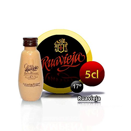 Detalle para invitados de eventos con miniaturas de crema de orujo Ruavieja de 5cl (Pack 24 ud)