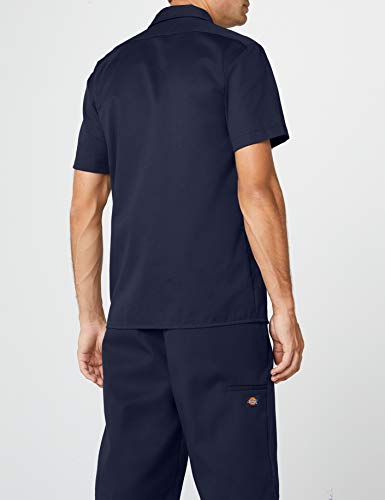 Dickies Short Sleeve Work Shirt Camiseta de Trabajo, Azul Marino (Navy), XXXL para Hombre