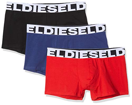 Diesel UMBX-SHAWNTHREEPACK, Calzoncillo para Hombre, Multicolor (Black/Racing Red/Blue Depth E5066/0pawe), M, Pack de 3