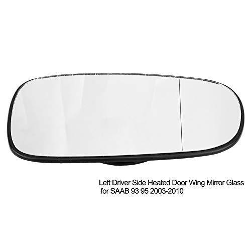 Dingln Puerta Lateral Izquierda Retrovisor Exterior De Cristal Gran Angular Compatible con SAAB 93 95 2003-2010