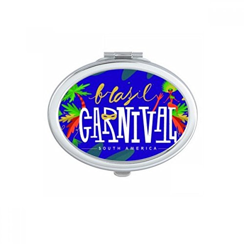 DIYthinker Hula Máscara Espejo de Bolsillo de América del Sur Brasil Carnaval Elemento Oval Maquillaje Compacto portátil pequeño Linda Mano Espejos Regalo