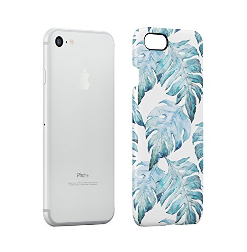 DODOX Tropical Pale Blue Jungle Leaves Floral Pattern Case Compatible with Apple iPhone 7/8 / SE 2020 Snap-On Hard Plastic Protective Shell Cover Carcasa