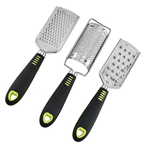 DOITOOL 3 unids rallador de cocina de acero inoxidable de mano grueso queso rallador para queso nuez moscada patata jengibre ajo verduras herramientas de cocina