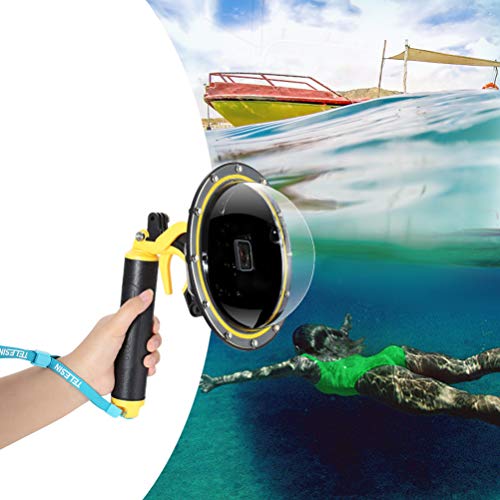 Dome Port Boîtier étanche pour GoPro Hero 7 6 5 2018, Boîtier étanche pour GoPro Accessoire Avec Pistolet à gâchette et Flottant Grip Photographie Sous-Marine. (For GoPro Hero 5 6 7 2018)