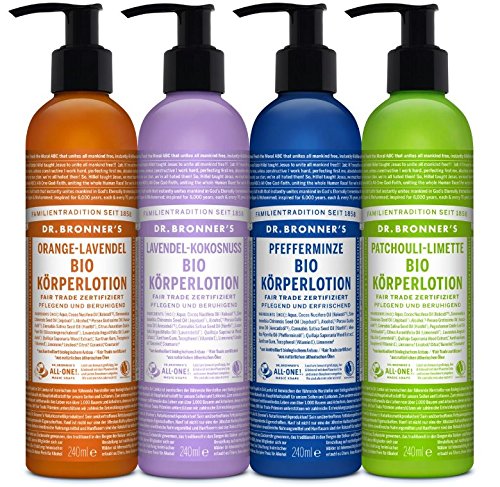 Dr. Bronner 's bio Loción Corporal Estilos Aroma de cultivo ecológico), sin perfume Vegano, no aditivos, certificado de Comercio Justo