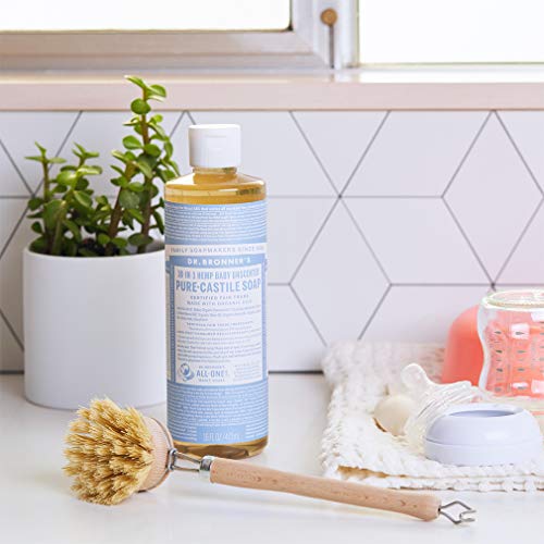 Dr. Bronner's - Jabón Líquido de Castilla Pura Sin Fragancia Orgánica para Bebé, 473 Mililitros