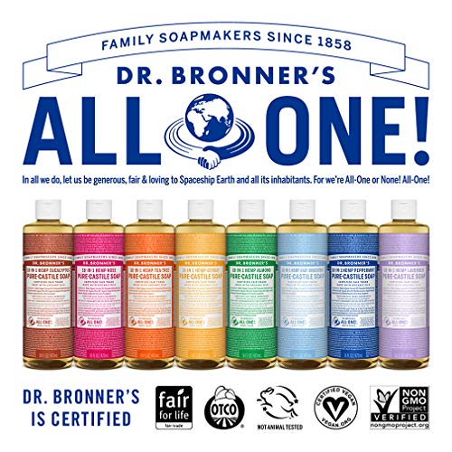 Dr. Bronner's - Jabón Líquido de Castilla Pura Sin Fragancia Orgánica para Bebé, 473 Mililitros