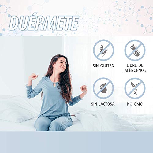 Duérmete | Melatonina Pura con L-Teanina, Valeriana, Pasiflora y Manzanilla | Elimina el Insomnio | Mejora la calidad del Sueño | Induce un Sueño Natural y Reparador | Efecto Rápido | 60 Cápsulas