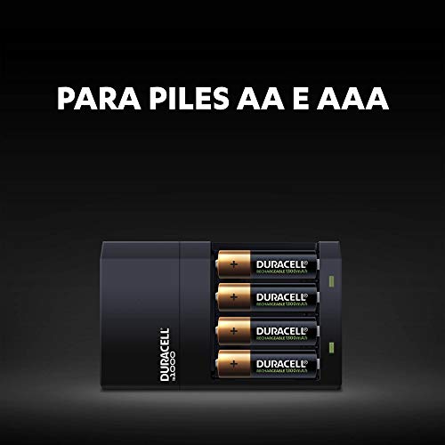 Duracell Cargador de pilas en 4 horas, 1 unidad, Color Negro