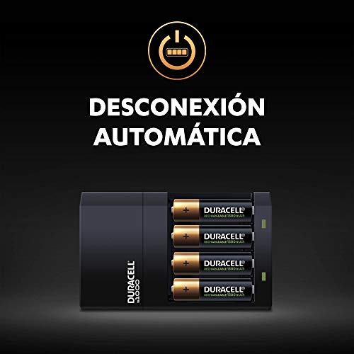 Duracell Cargador de pilas en 4 horas, 1 unidad, Color Negro