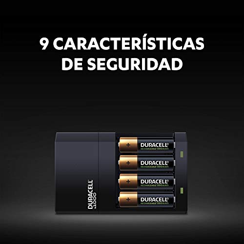 Duracell Cargador de pilas en 4 horas, 1 unidad, Color Negro