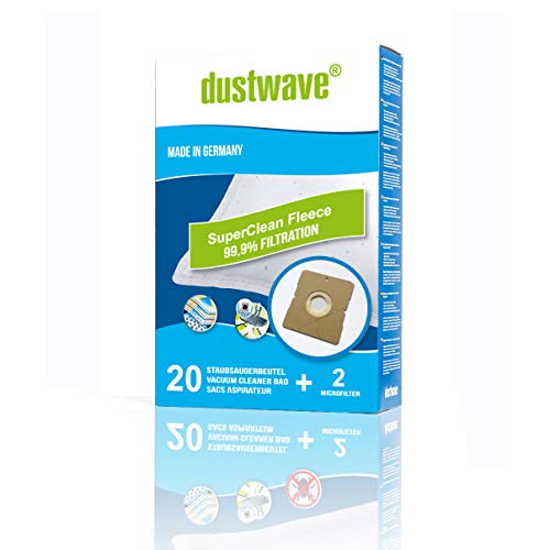 dustwave – 20 bolsas de filtro de polvo para aspiradora AEG / AEG Electrolux AE 4200 Ergo Essence – Fabricado en Alemania + Incluye microfiltro