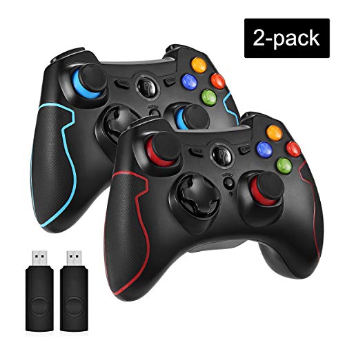 EasySMX 2 Pack Mandos, [ES Stock , Envío Rápido] Mandos Inalámbricos PS3, Mandos para PC, Gamepad Wireless Compatible con Windows XP y Vista, Windows 8, PS3, Android y Operación Rango hasta 10M