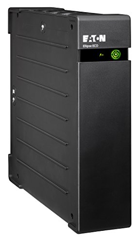 Eaton Ellipse Eco 1200 USB DIN - Sistema de alimentación ininterrumpida (SAI) 1200 VA con protección contra sobrevoltaje (8 Salidas Schuko) Negro