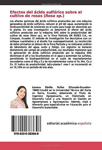 Efectos del ácido sulfúrico sobre el cultivo de rosas (Rosa sp.): Efectos del ácido sulfúrico producido por la máquina SAG en la productividad del cultivo de rosas (Rosa sp.)