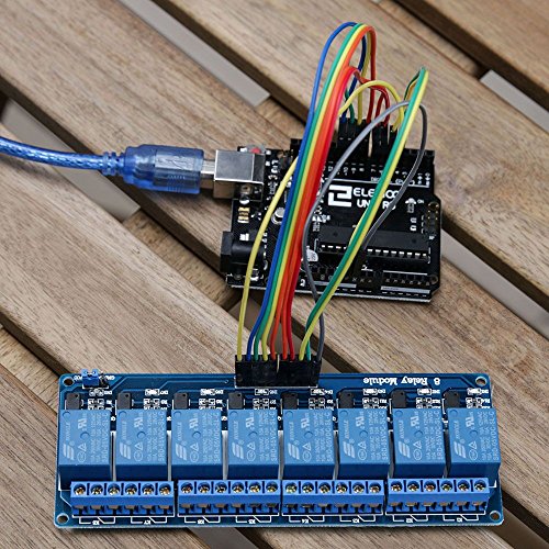 ELEGOO Módulo Relé de 8 Channel DC 5V con Optoacoplador para Arduino UNO R3 MEGA 2560 Proyecto 1280 DSP ARM PIC AVR STM32 Raspberry Pi