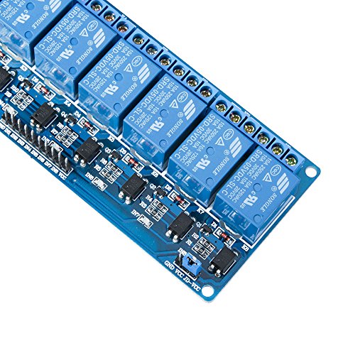 ELEGOO Módulo Relé de 8 Channel DC 5V con Optoacoplador para Arduino UNO R3 MEGA 2560 Proyecto 1280 DSP ARM PIC AVR STM32 Raspberry Pi