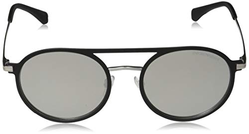 Emporio Armani 0EA2080 Gafas de sol, Matte Black/Matte Silver, 53 para Hombre