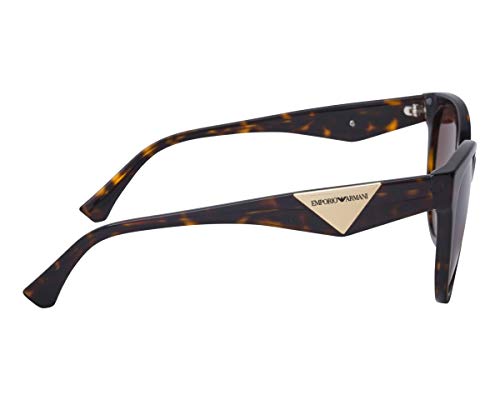 Emporio Armani 0EA4140 Gafas, Dark Havana/Brown Shaded, 55/19/140 para Mujer