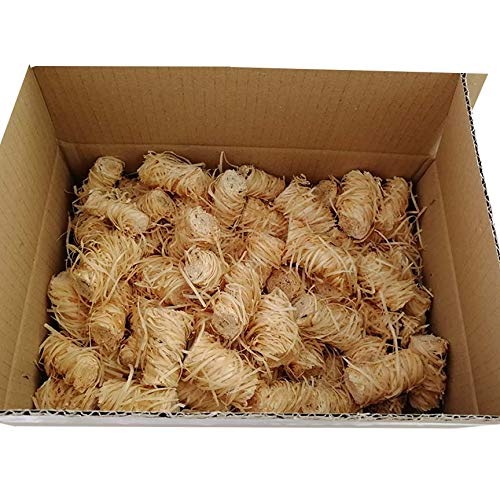 Encendedores de madera natural ecológica – 200 encendedores de llama de lana de madera por caja. Ideal para iluminación de incendios en estufas, barbacoas, hornos de pizza y ahumadores.