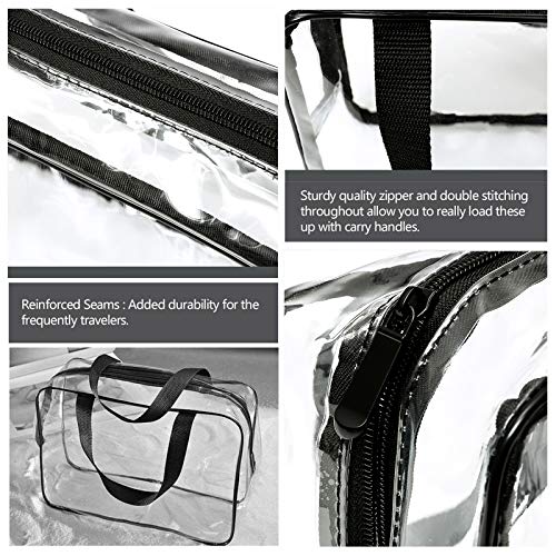 Eono by Amazon - Bolsas de Aseo Transparente Neceseres de Viaje Unisexo Bolsa de Cosmético Neceser PVC Impermeable Organizador de Viaje, 3 Pcs