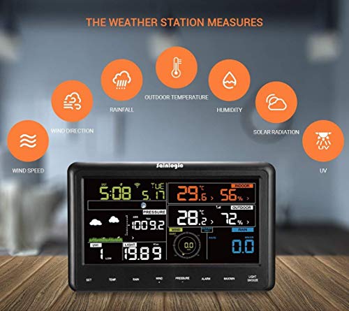 Estación meteorológica Sainlogic interior y exterior con sensor inalámbrico, Monitor de humedad de temperatura con pantalla LCD grande, Termómetro inteligente para interior y jardín