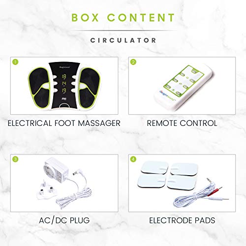 Estimulador Circulatorio Eléctrico - Mejora Circulación Piernas, Masajeador Impulsos Eléctricos, Alivia El Dolor, Electroestimulador Muscular Piernas y Cuerpo, Control Remoto 99 niveles intensidad