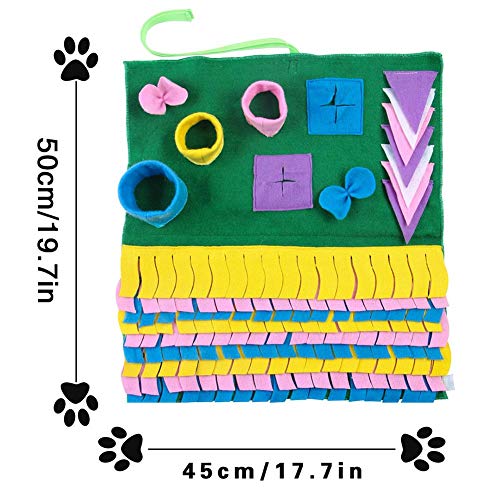 Eternitry Dog Snuffle Mat Green Creative Pet Training Alimentar Sniffing Pad Tassel Estress Release Esteras Desmontable Patchwork Nosework Manta Puzzle Juguetes