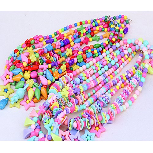 EWPARTSES 24 Clases Abalorios Perlas de Resina Acrílica Cuentas Redondas Abalorios Colores Piedras para Pulseras Joyas DIY Manualid para niños niña Regalo Pulsera DIY Haciendo Kit (Retro Style)