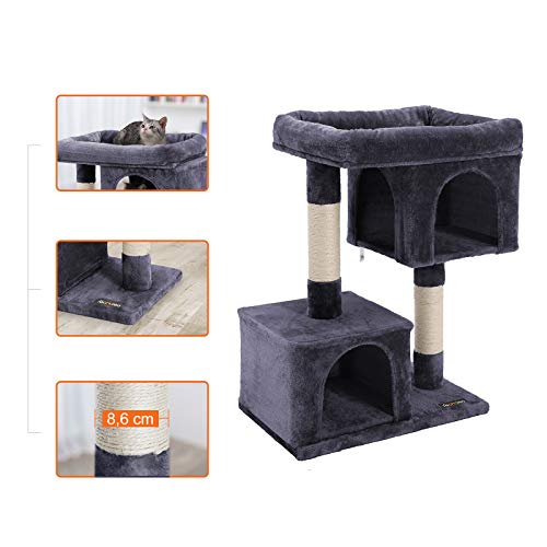 FEANDREA Árbol para Gatos Rascador para Gatos Columnas recubiertas de Sisal para Gatos Antracita PCT61G