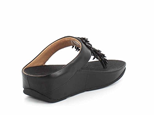 Fit Flop Rumba Toe-Thong, Sandalias de Punta Descubierta para Mujer, Negro (Black 001), 41 EU